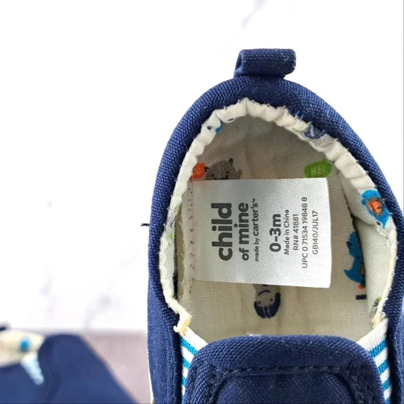 Carter's Child of Mine 0-3 Month Shoes - Navy Blue - Picture 7 of 7